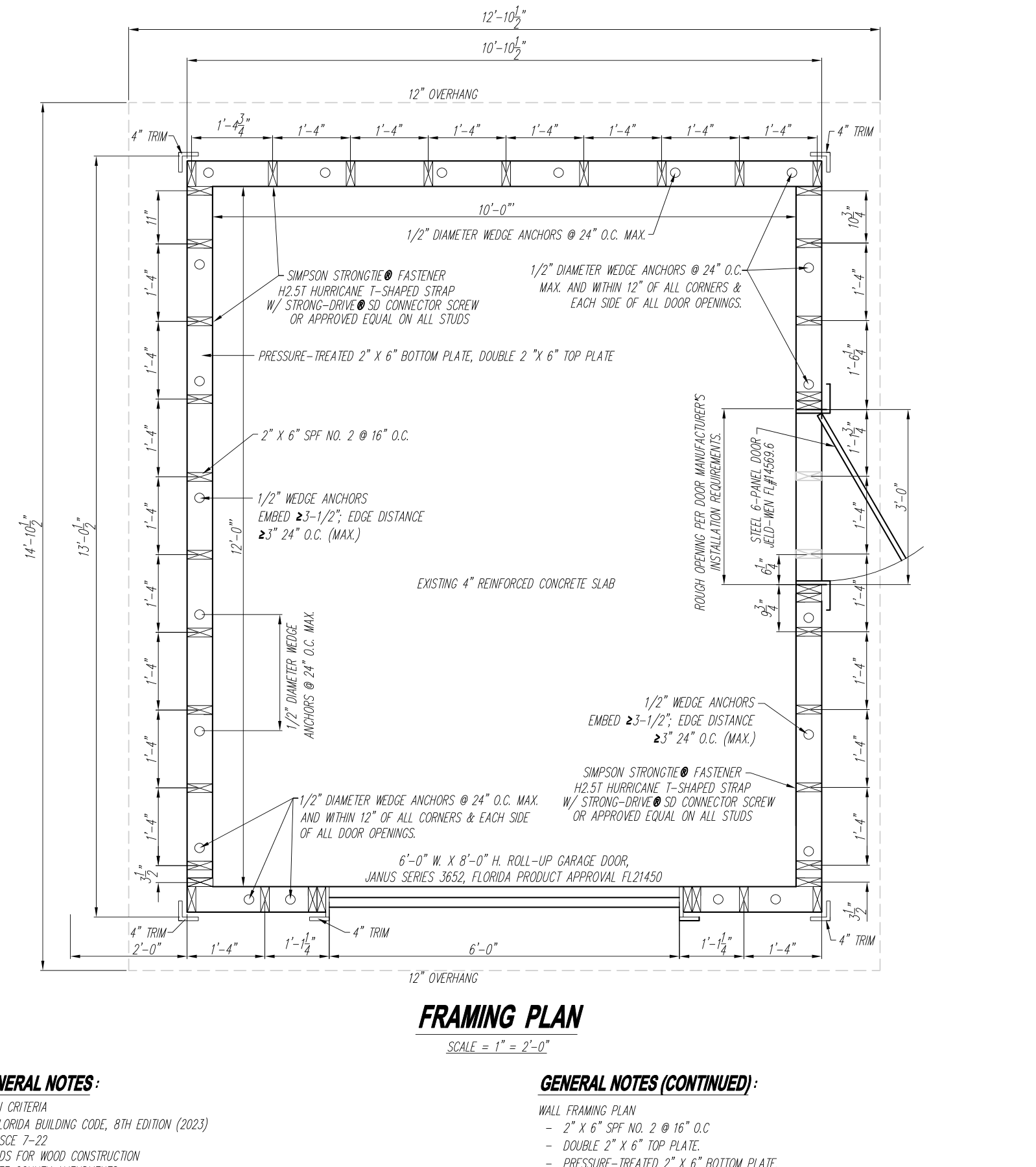 Engineering framing plan sheet